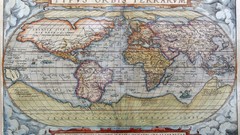 Paper continents old map vintage Latin world map