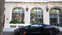 Paris avenue urban lamborghini aventador lp700-4 black cars 