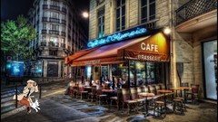 Paris cafe running cities Tintin