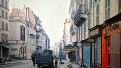 Paris France cars Europe vintage urban streets cityscapes 