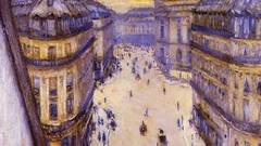 Paris France French paintings impressionism buildings 