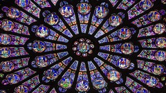Paris France window Notre Dame cathedrals