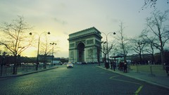 Paris urban arc de triomphe