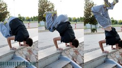Parkour Powerful freerunning handstand