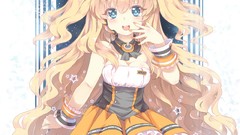 Parliament dress Abyss blondes anime girls blue eyes headsets 