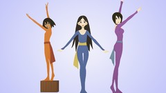 Parody boxes blue background long hair gray eyes anime girls 