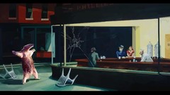 Parody funny anteater Nighthawks At The Diner diner