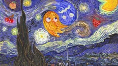Parody pac-man Vincent van Gogh Starry Night Arcade video games