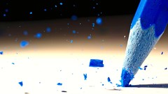 Particles blue Crayons crushed