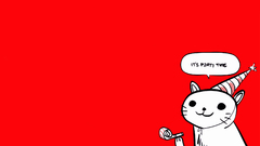 Party cat Simple Background