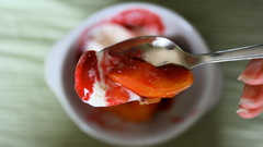 Peach malba dessert food