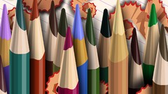 Pencils shaving multicolor vectors