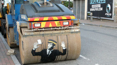 Performance painting steam roller