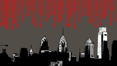 Philadelphia cityscapes drip skylines stencil Philly