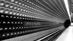 photography canon train station Prague City subway monochrome