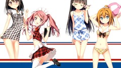 Photoshop blush anime girls closed eyes waitress underwear 