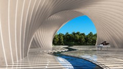 Piano architecture streams curvilinear inclosed space