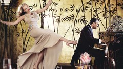 Piano lips Scarlett Johansson Tigers dancing Actress blondes 