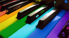 Piano multicolor piano keys