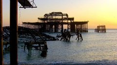 Pier burnt down nature