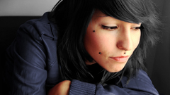 Piercings faces black hair