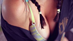 Pigtails cleavage boobs repost