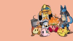 Pikachu Pokemon camping video games kirby Simple Background 
