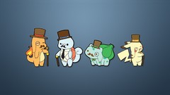 Pikachu Pokemon monocle Gentlemen bulbasaur squirtle charmander 