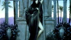 Pillars barefoot vases fantasy art arms raised robes Michael 