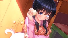 Pillows black hair purple eyes twintails sweaters Tamako Market 