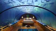 Pillows underwater interior design