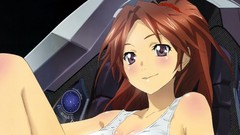 Pilot blush long hair anime girls brown eyes brunettes guilty 