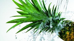 Pineapples fruits white background