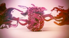 Pink abstract Typography 3d numbers digital art lacza unite