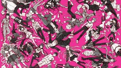 Pink Anime anime girls fukawa touko makoto danganronpa anime 