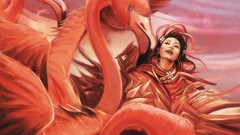 Pink Birds asians flamingos