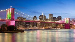 Pink brooklyn bridge