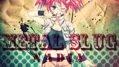 Pink hair anime girls blue eyes short hair Metal Slug