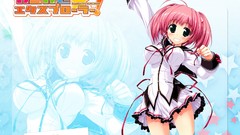 Pink hair anime girls green eyes school uniforms seifuku oshiki 