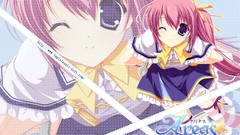 Pink hair blue eyes natsumi yui thigh highs Areas Sora ni 