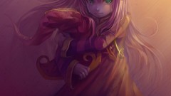 Pink hair green eyes crying League of Legends Lulu