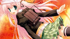 Pink hair long hair anime girls seifuku ikegami akane