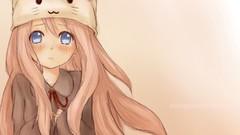 Pink hair long hair blue eyes vocaloid megurine luka animal 