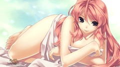 Pink hair lying down