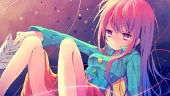 Pink hair pink eyes touhou Hata no Kokoro