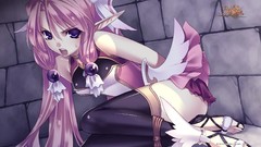 Pink hair purple eyes