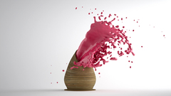 Pink paint pot splashes