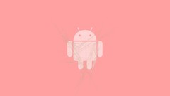 Pink Technology android logos minimalistic smartphones