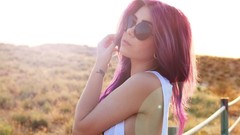 Pink woman tattoos plum