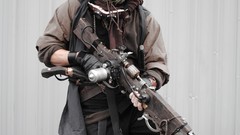 Pirates airship gears steampunk captain Boys! guy Swords 